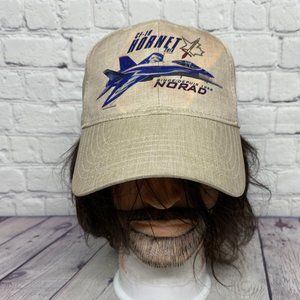 FC-18 Hornet Hat Cap Strap Back Beige Since 1958 NORAD Lightweight Skywear
